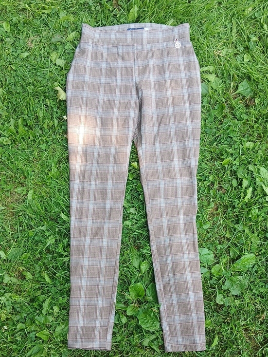 Pants - GUC Timmy Hilfiger Stretch Light Knit Plaid Brown Blue Size 4